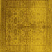 Square Oriental Yellow Traditional Rug, urb520yw