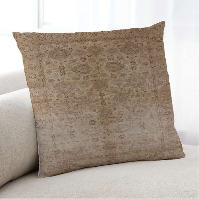 Lifestyle Image of Mid-Century Modern Urban Square Light Brown Throw Pillow, 18 inch by 18 inch, pwurb520