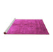 Sideview of Machine Washable Oriental Pink Traditional Rug, wshurb520pnk