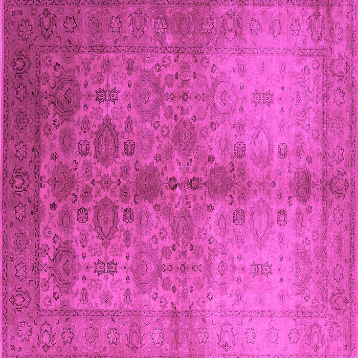 Square Machine Washable Oriental Pink Traditional Rug, wshurb520pnk