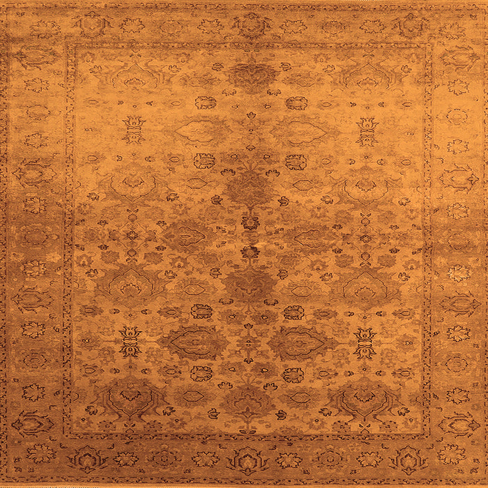 Square Oriental Orange Traditional Rug, urb520org