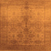 Square Oriental Orange Traditional Rug, urb520org