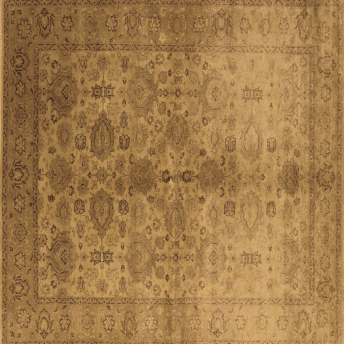Square Oriental Brown Traditional Rug, urb520brn