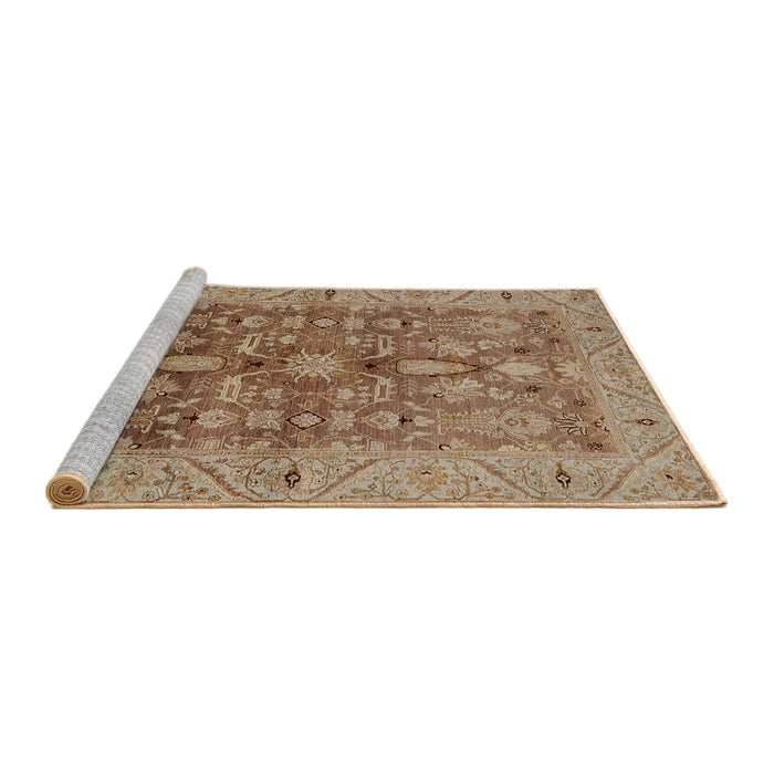 Sideview of Machine Washable Industrial Modern Camel Brown Rug, wshurb521
