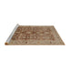 Sideview of Machine Washable Industrial Modern Camel Brown Rug, wshurb521