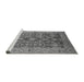 Sideview of Machine Washable Oriental Gray Traditional Rug, wshurb521gry