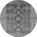Round Oriental Gray Traditional Rug, urb521gry