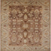 Square Mid-Century Modern Camel Brown Oriental Rug, urb521