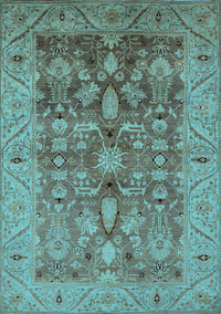 Oriental Light Blue Traditional Rug, urb521lblu