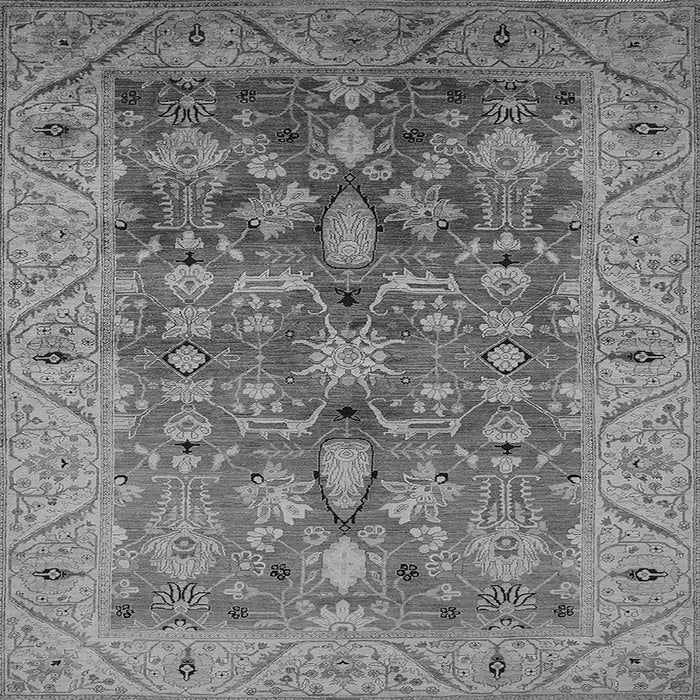 Square Machine Washable Oriental Gray Traditional Rug, wshurb521gry