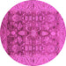 Round Oriental Pink Traditional Rug, urb521pnk