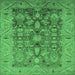 Square Oriental Emerald Green Traditional Rug, urb521emgrn