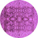 Round Oriental Purple Traditional Rug, urb521pur