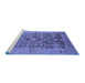 Sideview of Machine Washable Oriental Blue Traditional Rug, wshurb521blu