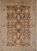 Mid-Century Modern Camel Brown Oriental Rug, urb521