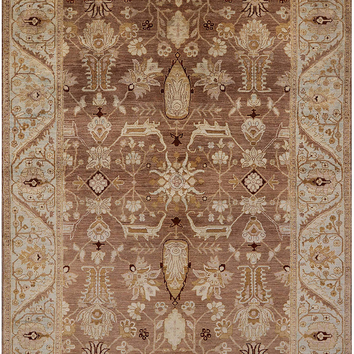 Mid-Century Modern Camel Brown Oriental Rug, urb521