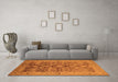 Machine Washable Oriental Orange Traditional Area Rugs in a Living Room, wshurb521org