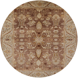 Round Machine Washable Industrial Modern Camel Brown Rug, wshurb521