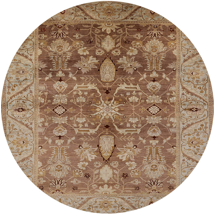 Round Machine Washable Industrial Modern Camel Brown Rug, wshurb521