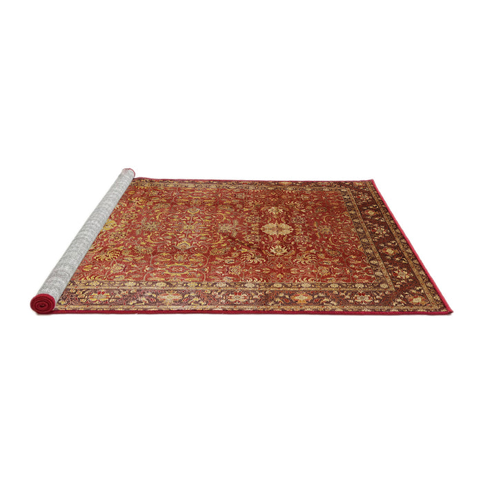 Sideview of Machine Washable Industrial Modern Red Rug, wshurb522