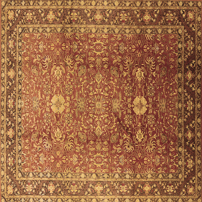 Square Oriental Brown Traditional Rug, urb522brn