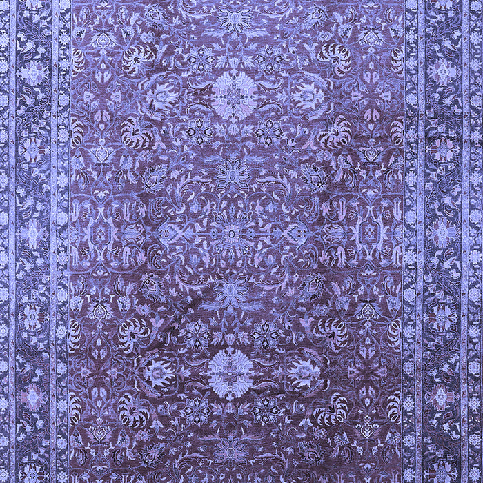 Machine Washable Oriental Blue Traditional Rug, wshurb522blu