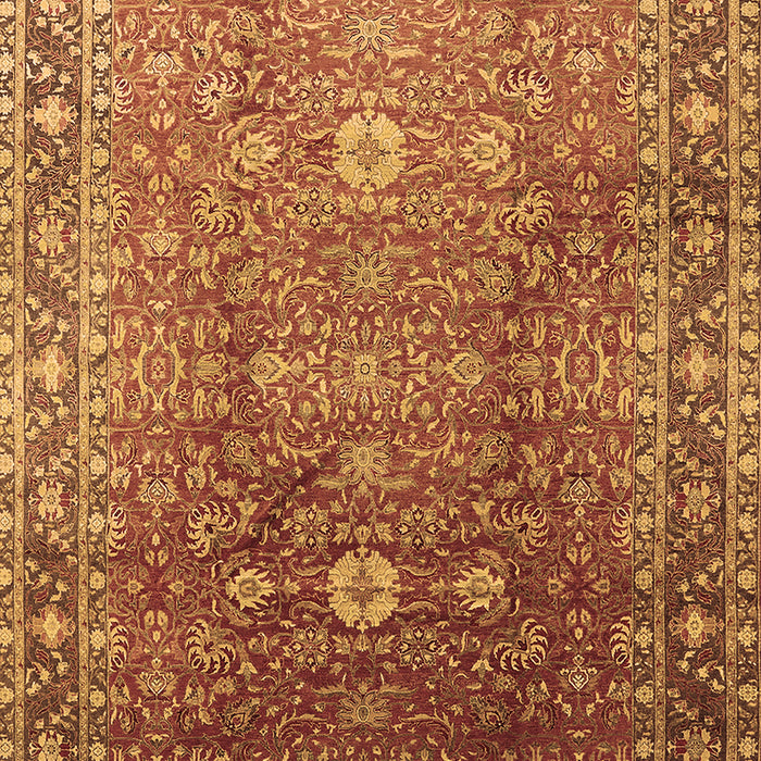 Machine Washable Oriental Brown Traditional Rug, wshurb522brn