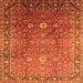 Square Machine Washable Oriental Orange Traditional Area Rugs, wshurb522org