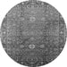 Round Oriental Gray Traditional Rug, urb522gry