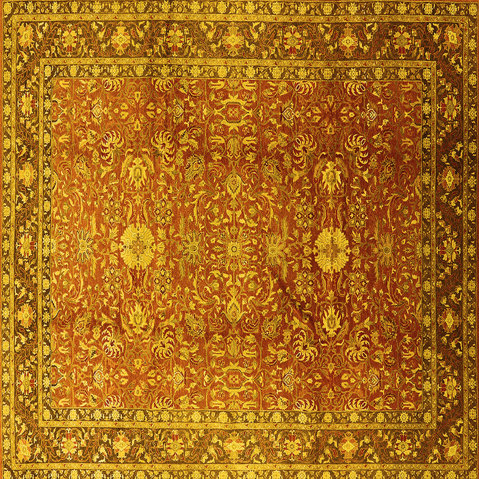 Square Oriental Yellow Traditional Rug, urb522yw