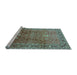 Sideview of Machine Washable Oriental Light Blue Traditional Rug, wshurb522lblu