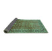 Sideview of Oriental Turquoise Traditional Rug, urb522turq