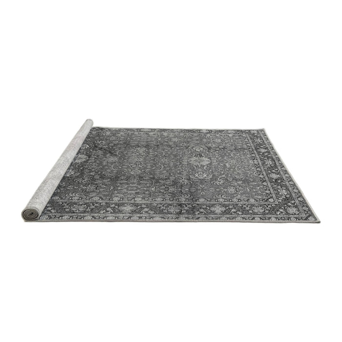 Sideview of Machine Washable Oriental Gray Traditional Rug, wshurb522gry