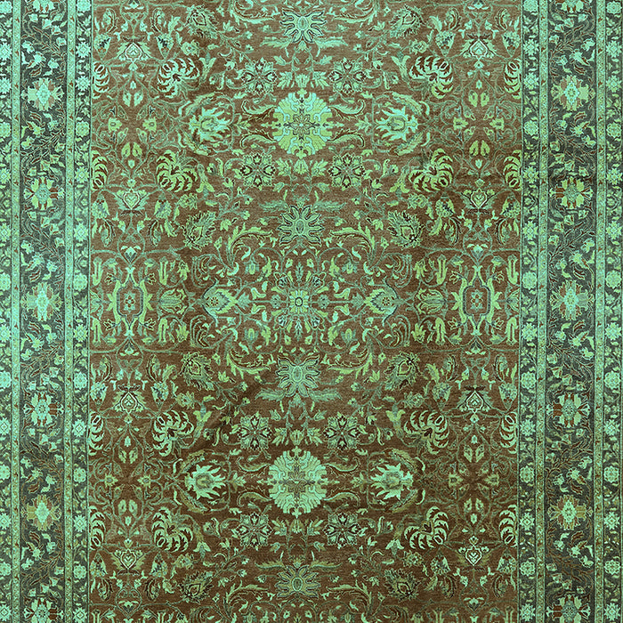 Machine Washable Oriental Turquoise Traditional Area Rugs, wshurb522turq