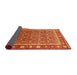 Sideview of Mid-Century Modern Dark Orange Oriental Rug, urb523