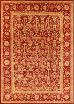 Mid-Century Modern Dark Orange Oriental Rug, urb523