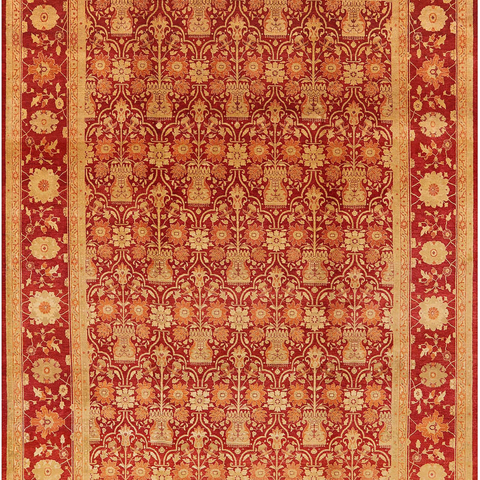 Mid-Century Modern Dark Orange Oriental Rug, urb523