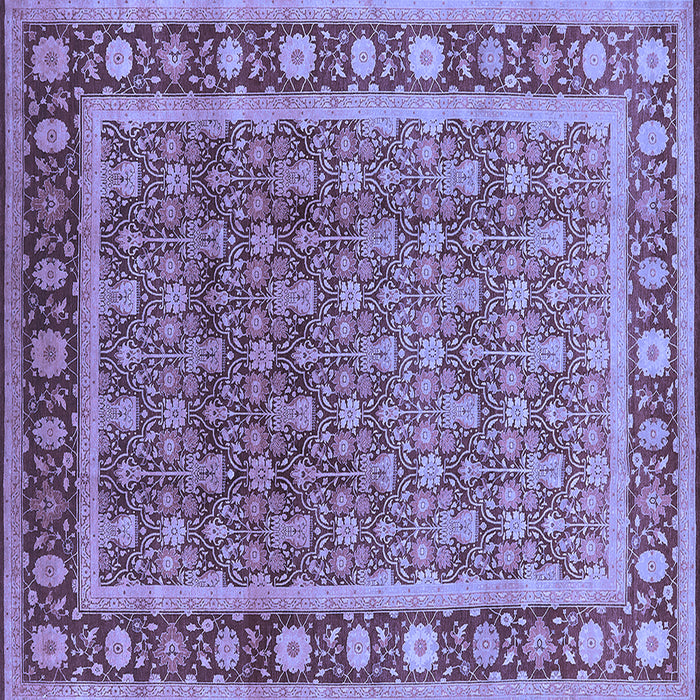 Square Machine Washable Oriental Blue Traditional Rug, wshurb523blu