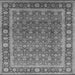 Square Machine Washable Oriental Gray Traditional Rug, wshurb523gry