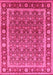 Machine Washable Oriental Pink Traditional Rug, wshurb523pnk