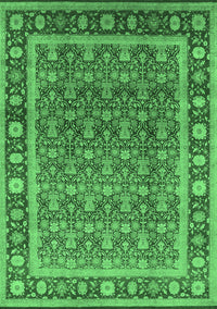 Oriental Emerald Green Traditional Rug, urb523emgrn