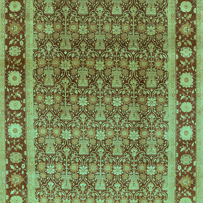 Machine Washable Oriental Turquoise Traditional Area Rugs, wshurb523turq