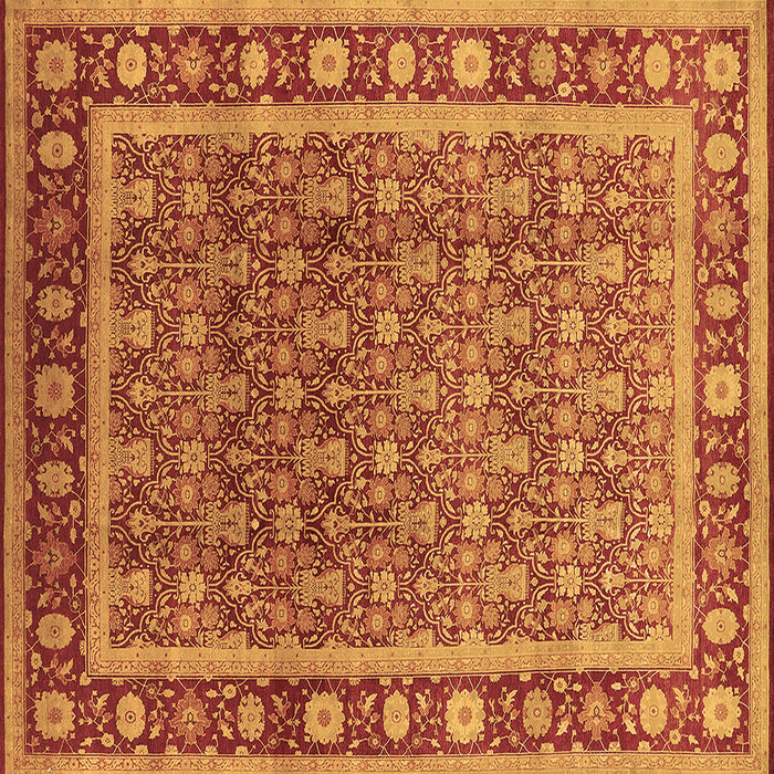 Square Machine Washable Oriental Brown Traditional Rug, wshurb523brn