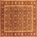 Square Machine Washable Oriental Brown Traditional Rug, wshurb523brn