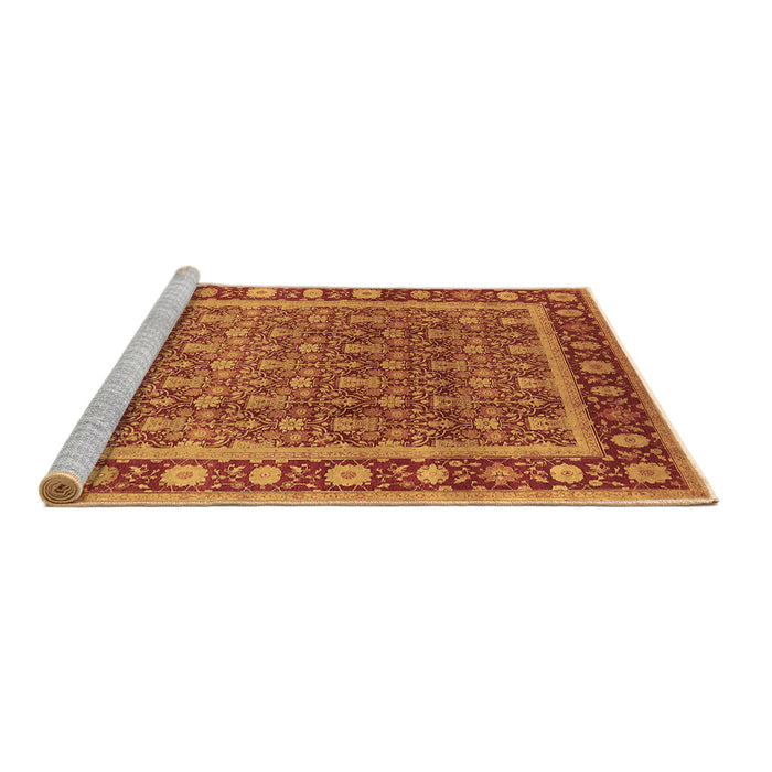 Sideview of Machine Washable Oriental Brown Traditional Rug, wshurb523brn