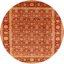 Round Machine Washable Industrial Modern Dark Orange Rug, wshurb523