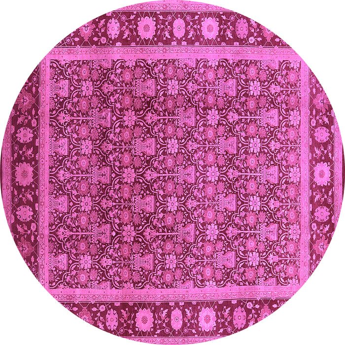 Round Oriental Purple Traditional Rug, urb523pur