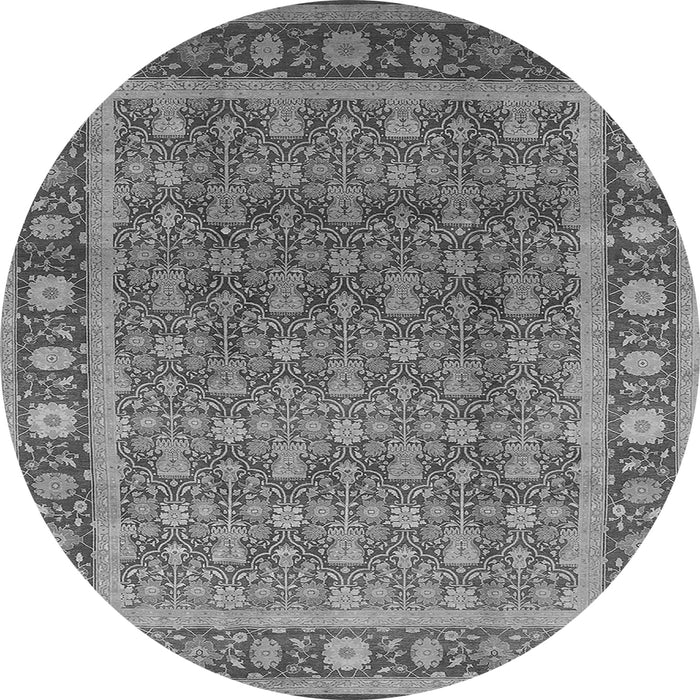 Round Oriental Gray Traditional Rug, urb523gry