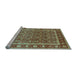 Sideview of Machine Washable Oriental Light Blue Traditional Rug, wshurb523lblu