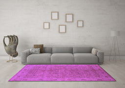 Machine Washable Oriental Purple Traditional Area Rugs in a Living Room, wshurb524pur